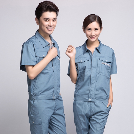 绿灰色短袖工作服.jpg